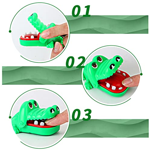 S-TROUBLE Juego de Dientes de cocodrilo, Rocodile Classic Mouth Family Juego de Juguetes para aliviar el estrés Juego para niños Juguete Crocodile Mouth Tooth Bite Hand Finger for Kid