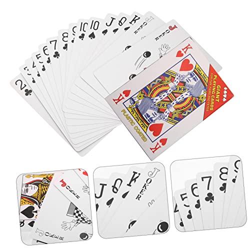 SAFIGLE 1 Juego De Cartas Gigantes Barajas De Cartas De Gran Tamaño Baraja De Cartas Enorme Y Grande Baraja De Cartas Gigante Cartas De Póquer Pokeno Accesorios De Póquer Papel