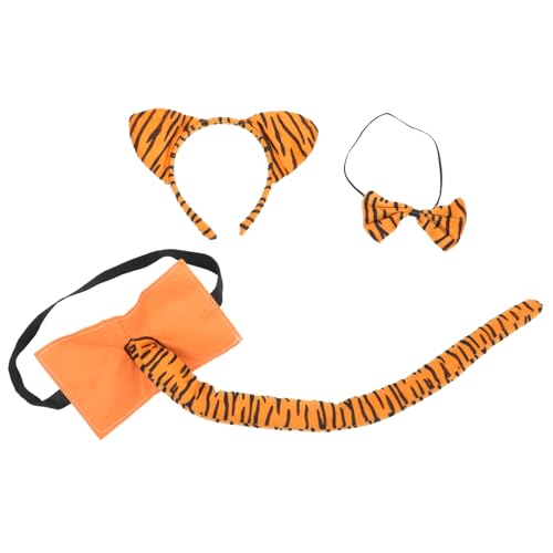 SAFIGLE 1 Juego De Pajarita Para Decoración De Baño Colas Decoración De Cumpleaños Para Niña Diadema Cintas Para El Pelo Lazos Para El Pelo Pajarita Cola De Tigre Accesorios Para