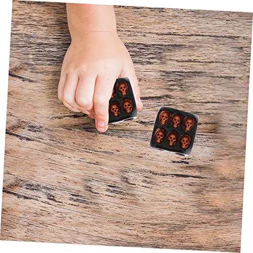 SAFIGLE 5 Piezas Dados De Calavera Dados del Cráneo De La Muerte Dados De Juego con Cara De Calavera Juego De Beber Dados Juego De Dados Resina Víspera De Todos Los Santos Decorar Niño