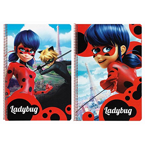 SAFTA Libreta Prodigiosa Ladybug Torre Eiffel A4 tapas duras 80h surtido