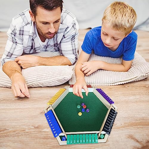 Samuliy Juego Shut The Box para 1-6 Jugadores - Juego Shut The Box Dice - Juego Shut The Box Dice - 1-6 Jugadores con Dados De Colores para Adultos - Picnic, Fiesta, Aula, Regalo De Cumpleaños