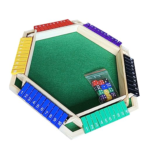 Samuliy Juego Shut The Box para 1-6 Jugadores - Juego Shut The Box Dice - Juego Shut The Box Dice - 1-6 Jugadores con Dados De Colores para Adultos - Picnic, Fiesta, Aula, Regalo De Cumpleaños