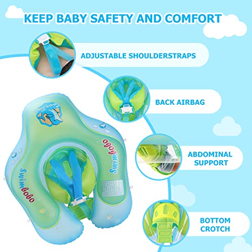 SANOTO Flotador Bebe con Sombrilla,Flotador Bebe 6 Meses Flotadores para Bebe Anillo de Natación Flotador Bebé Piscina,Flotador bebé Inflable Flotador Bebe 3 Meses~72 Meses (Azul)