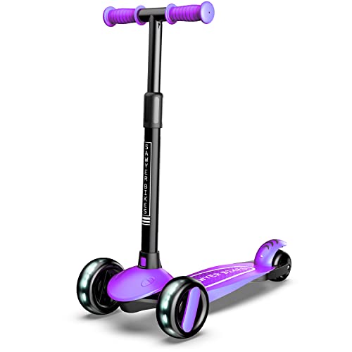 Sawyer Bikes - Patinete Ajustable Ruedas LED - Niños 2 a 8 Años (Violeta)