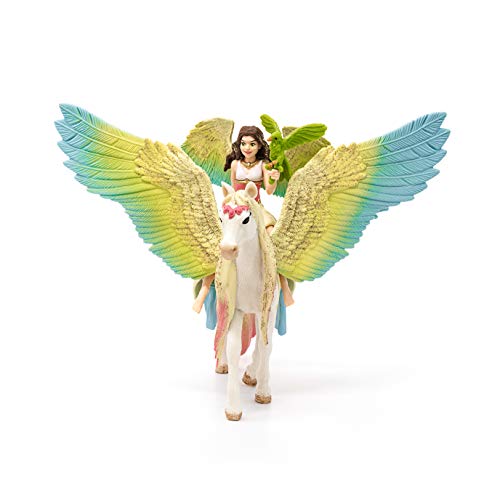 SCHLEICH Bayala 70566 Fairy Surah with Glitter Pegasus, Multicolor, 16 x 15 x 18 cm