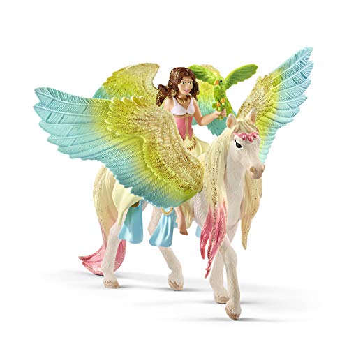 SCHLEICH Bayala 70566 Fairy Surah with Glitter Pegasus, Multicolor, 16 x 15 x 18 cm