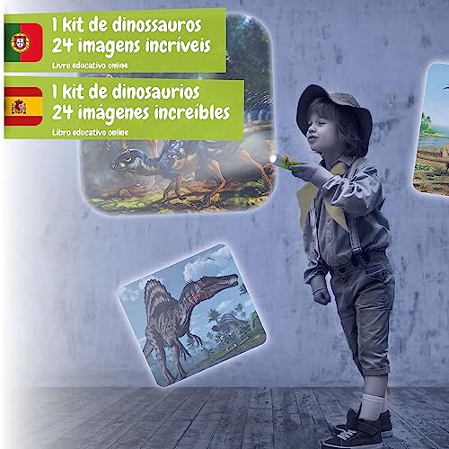 Science4you Linterna para Niños 4+ Años - Proyector de Dibujos y Linterna Infantil con Dinosaurios, Set Ciencia, Juguete Jurasico Educativo