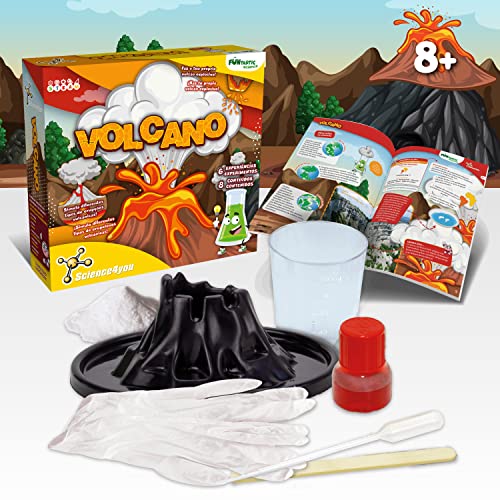 Science4you Volcán para Niños +8 Años Juego de Volcanes con 6 Experimentos para Niños: CREA un Volcán en Erupción Realista - Kit científico y Juego Educativo para Niños +8 Años, Multicolor, 80003487