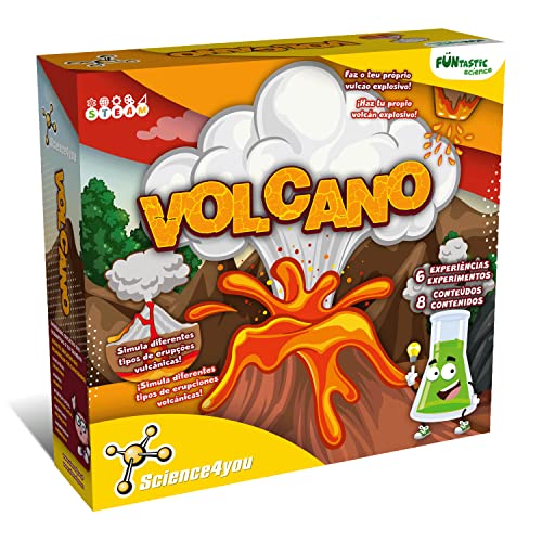 Science4you Volcán para Niños +8 Años Juego de Volcanes con 6 Experimentos para Niños: CREA un Volcán en Erupción Realista - Kit científico y Juego Educativo para Niños +8 Años, Multicolor, 80003487