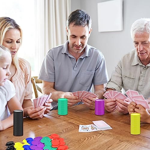 Seis Colores De Fichas De PóQuer De PláStico, Mini Consolas De Fichas De PóQuer, PequeñOs Mostradores De Aprendizaje, Tarjetas De Fichas En Blanco De Bingo Infantil Premian 1,18 Pulgadas (30 Mm) 300