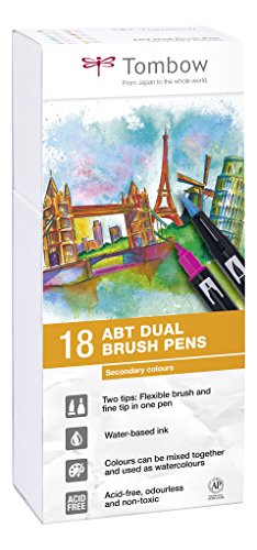 Set De 18 Rotuladores Dual Brush Colores Secundarios Tombow