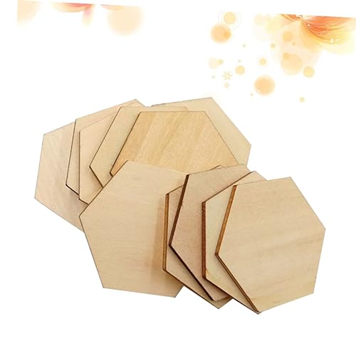 SEWACC 100 Piezas Etiqueta Material Natural De La Boda Discos De Estrella Bloque De Fotos Artes Posavasos Geométricos Mini DIY Cuadrado Para Colorear Etiquetas De Haya En Blanco Madera