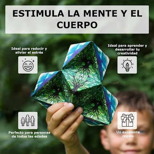 Shashibo Rompecabezas para Niños - Premiado Cubo Magnético Patentado con 36 Imanes de Tierras Raras-Asombroso Rompecabezas 3D–Juguete para Adultos Cubo Shashibo con más de 70 Formas (Optical Illusion)