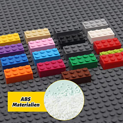 shineFinder Classic Building Bricks 420 Piezas, 2 x 4, con Caja de Piedra, Compatible con Todas Las Grandes Marcas y Ladrillos clásicos de Lego (Negro)