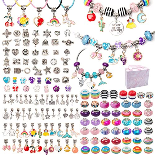 SHJOEE 162PCS Kit para Hacer Pulseras para Niñas de 5-13 años, Juego de Abalorios, Juguetes de Manualidades DIY, Regalos para Año Nuevo, Cumpleaños, Navidad