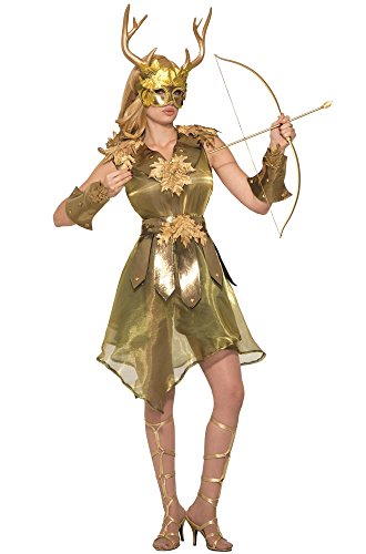 shoperama Diana/Artemis, goddess of the Hunt Women's Costume Gold Small/Medium Forest Deer Mythology Jägerin Kriegerin Forest Spirit