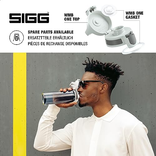 SIGG Total Color Anthracite Botella cantimplora (1 L), botella hermética sin sustancias nocivas, botella resistente y ligera de plástico tritán