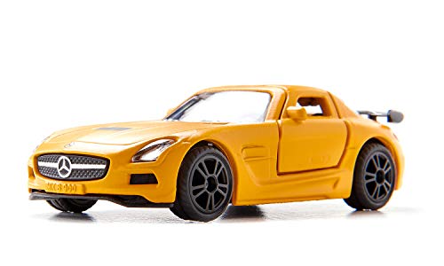 siku 1542, Mercedes-Benz SLS AMG Coche deportivo Black Series, Metal/plástico, Naranja, Apertura de puertas de ala de gaviota, Neumáticos de goma