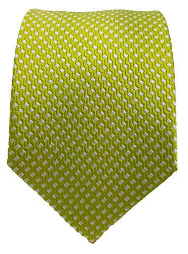 Silk Ties corbata de seda diamantes y cajas 8,5 cm, Krawatten Seide Rauten & Kästchen 8.5:Verde claro 2