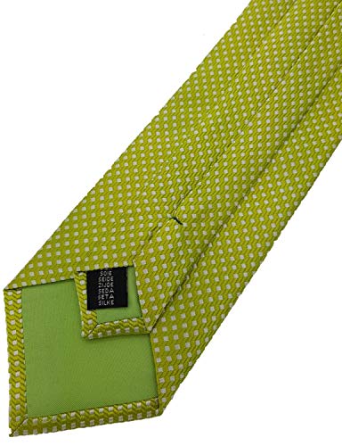 Silk Ties corbata de seda diamantes y cajas 8,5 cm, Krawatten Seide Rauten & Kästchen 8.5:Verde claro 2