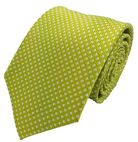 Silk Ties corbata de seda diamantes y cajas 8,5 cm, Krawatten Seide Rauten & Kästchen 8.5:Verde claro 2