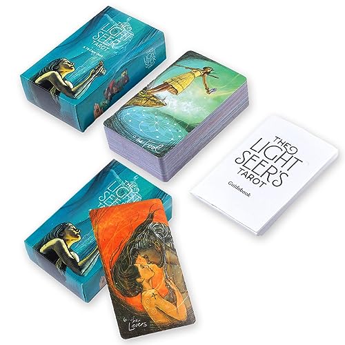 Simmpu 78PCS Tarot Cards Oracle Tarot Cards Oracle Tarot Deck Light Seers Tarot Inglés Baraja de Tarot Clásica, Herramienta de Adivinación para Principiantes, Versión en Inglés