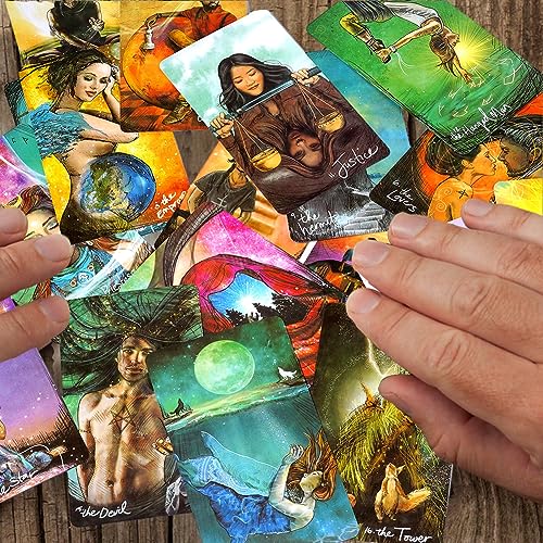 Simmpu 78PCS Tarot Cards Oracle Tarot Cards Oracle Tarot Deck Light Seers Tarot Inglés Baraja de Tarot Clásica, Herramienta de Adivinación para Principiantes, Versión en Inglés