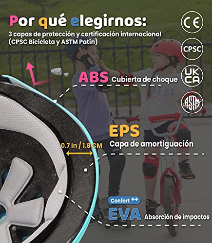 Simply Kids Casco Bicicleta Niño con Pegatinas DIY I Casco Bici Certificado CPSC y CE con Adjustador para Patinete Skateboard Skate Bicicleta Scooter Moto I Casco Niño 2 años Niña Bebe