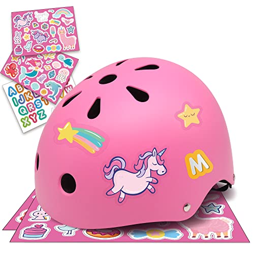 Simply Kids Casco Bicicleta Niño con Pegatinas DIY I Casco Bici Certificado CPSC y CE con Adjustador para Patinete Skateboard Skate Bicicleta Scooter Moto I Casco Niño 2 años Niña Bebe