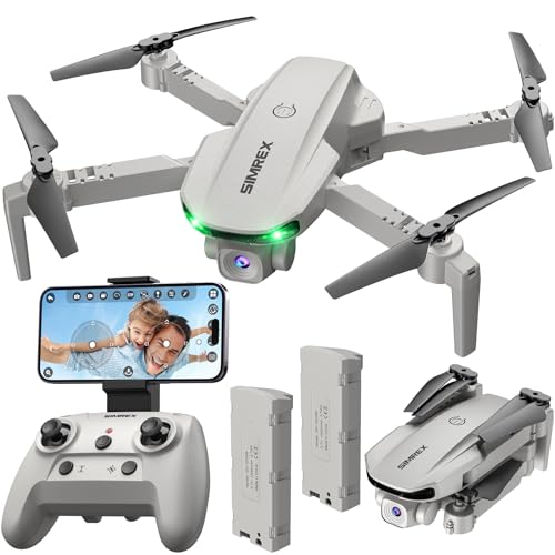 SIMREX X800 Drone RC Quadcopter Plegable Altitude Hold Sin Cabeza Super Easy Fly para Entrenamiento Gris