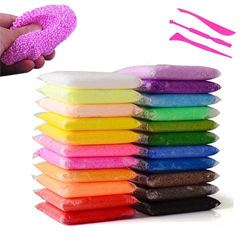 Simuer 24 Pack Snow Mud,Snow Slime Kit Fluffy Floam Slime Snow Clay Fluffy Slime Stress Reliever Stress Relief Toy DIY Colored Clay Gift Party Favors 24 Colors
