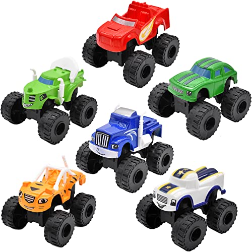 simyron Blaze y los Monster Machines Juguetes Monster Truck Juguetes para Niños Juego de 6 Camiones de Monster Machines para niños Blaze Truck Vehículos Juguetes Regalos para niños Paquete de 6