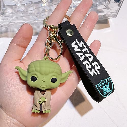 simyron Yoda Llavero Yoda The Mandalorian Llavero 3D Colgante Llavero de PVC, Mandalorian Carácter Baby Yoda de Cumpleaños Juguete Baby Yoda Fan Niño Niña