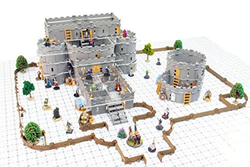 Sistema modular de castillo: Juego de mesa y juego de terreno RPG para mazmorras y dragones, Pathfinder, castillos y cruzadas, 13ª edad, Runequest, Zombicide, y mucho más. Regent Set (680 piezas)