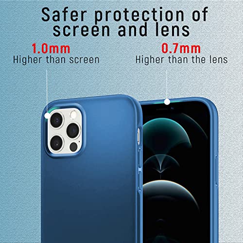 Sitthyw Funda para iPhone 14, ultrafina, mate, diseño ultrafino, ligera y resistente a los arañazos, antigolpes, antideslizante, carcasa rígida para iPhone 14, azul oscuro