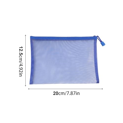 SKHAOVS 6 Piezas Malla Estuche de Lápices, Zip Mesh Zipper Pouches Caja de Lápiz, Bolsa de Almacenamiento de Malla Transparente, Organizador de Papelería para Oficina Cosméticos