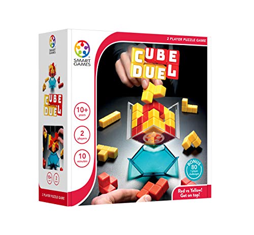 SmartGames Cube Duel - un juego de estrategia 3D para 2 jugadores con modo de 1 jugador a partir de 10 años - Adulto