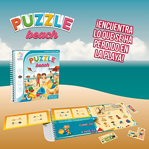 Smartgames-Puzzle Beach | Rompecabezas Niños | Juegos Educativos 6 Años O Más | Juegos De Mesa Niños 6 Años O Más | Magnetic Book | Regalos Para Niños