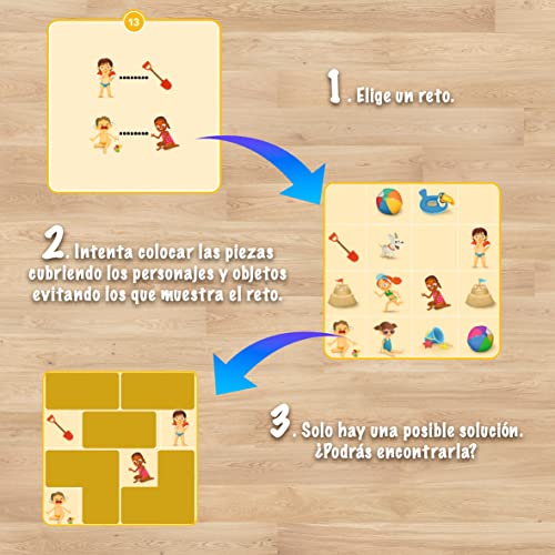 Smartgames-Puzzle Beach | Rompecabezas Niños | Juegos Educativos 6 Años O Más | Juegos De Mesa Niños 6 Años O Más | Magnetic Book | Regalos Para Niños