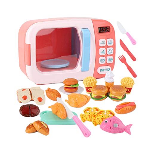 smashing Juego de Juego de microondas para Cocina de Juguete para niños, Juego de simulación de sincronización eléctrica Juego de Cocina Juego de simulación con iluminación y Sonido realistas