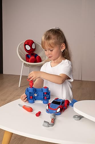 Smoby- Maletín de Spidey- para Construir su Coche, Incluye Herrameintas (7600360905)