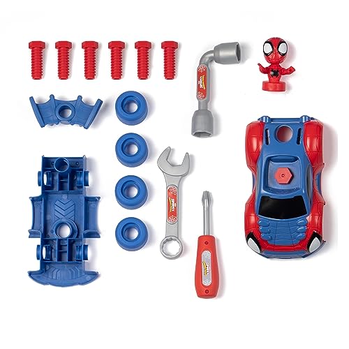 Smoby- Maletín de Spidey- para Construir su Coche, Incluye Herrameintas (7600360905)