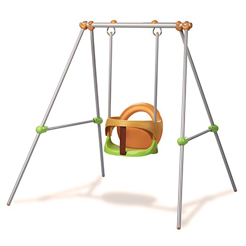 Smoby - Tobogán KS, Color Rojo (310262) + - Baby Swing Columpio bebé, 120 x 124 x 120 cm (Lysol 310046)