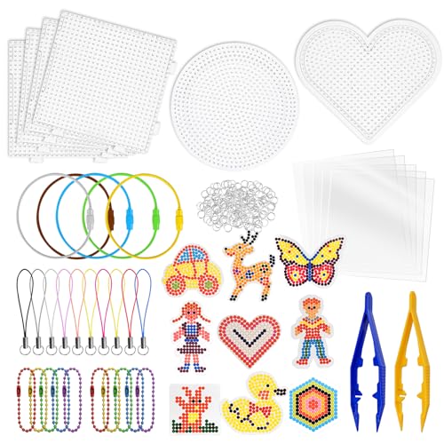 SNAILGARDEN - Juego de 247 piezas Aquabeads para charolas Aquabeads, juego de tableros de cuentas de fusibles, kit de tablero con 6 tableros de cuentas de plástico, tarjeta de modelo de 9 colores, 2