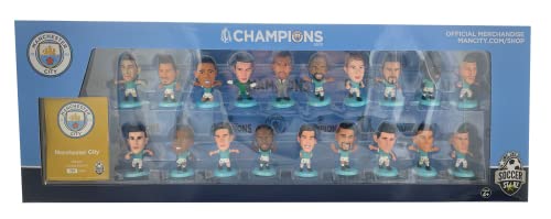 SoccerStarz Man City League Winners Team Pack 19 Jugadores (Classic Kit - 2020/21), Man City Blue, MCTP22