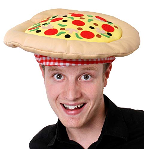 SOMBRERO DE PIZZA ITALIANA FÚTBOL RUGBY - SOMBRERO PIZZA ITALIANO REDONDO CON DISEÑO DE GUARNICIÓN - COPA DEL MUNDO SOMBRERO ACCESORIO DE DISFRAZ ITALIA ITALIANO SOMBRERO HINCHA DEPORTE