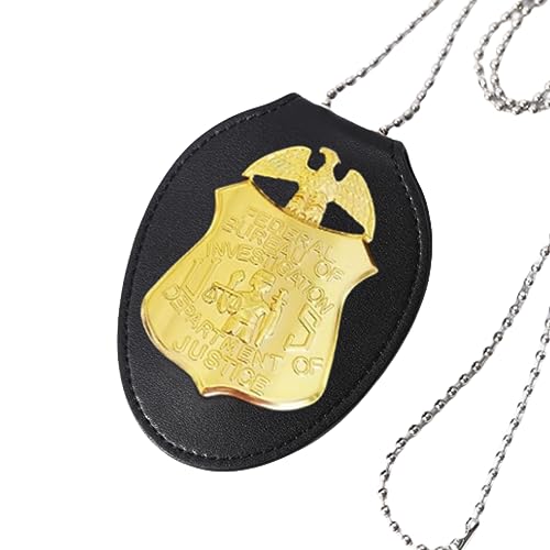 Soporte de piel para insignia del FBI para juegos de rol, insignias de policía, accesorios especiales encubiertos para identificación de agente, accesorio de fiesta de Halloween