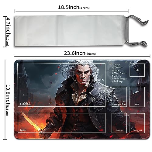 Sorin Markov – Juego de mesa MTG Juego de alfombrillas + bolsa impermeable gratuita, bordes cosidos, superficie de goma suave, MTG PlayMat with Zones (original MTG Playmat)