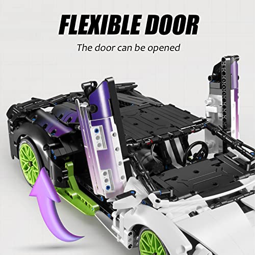 Sowide Bloques de Construcción Coches, Juguetes de Building Blocks Modelo de Coche Escala 1:10, Juego de Construcción de Autos de Carrera,Adecuado para Adultos y Adolescentes (2127 Piezas)